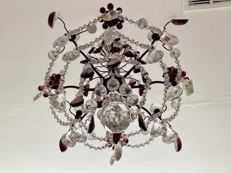 French Amethyst Versailles Bronze Chandelier For Sale at 1stDibs