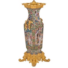 French and Asian Collaboration 19th Century Louis XV Style Lamp
