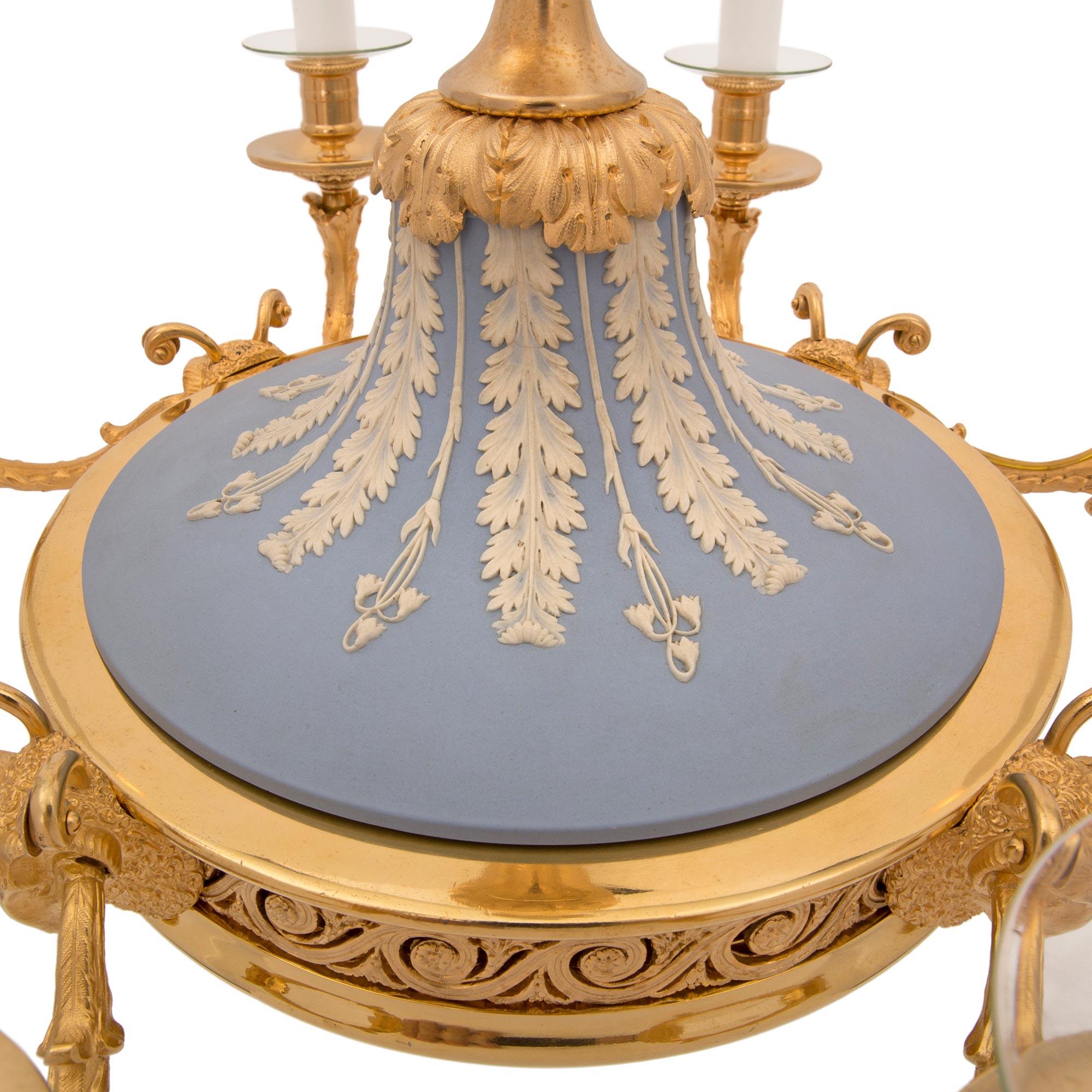 French and English Collaboration 19th Century Louis XVI St. Chandelier 1