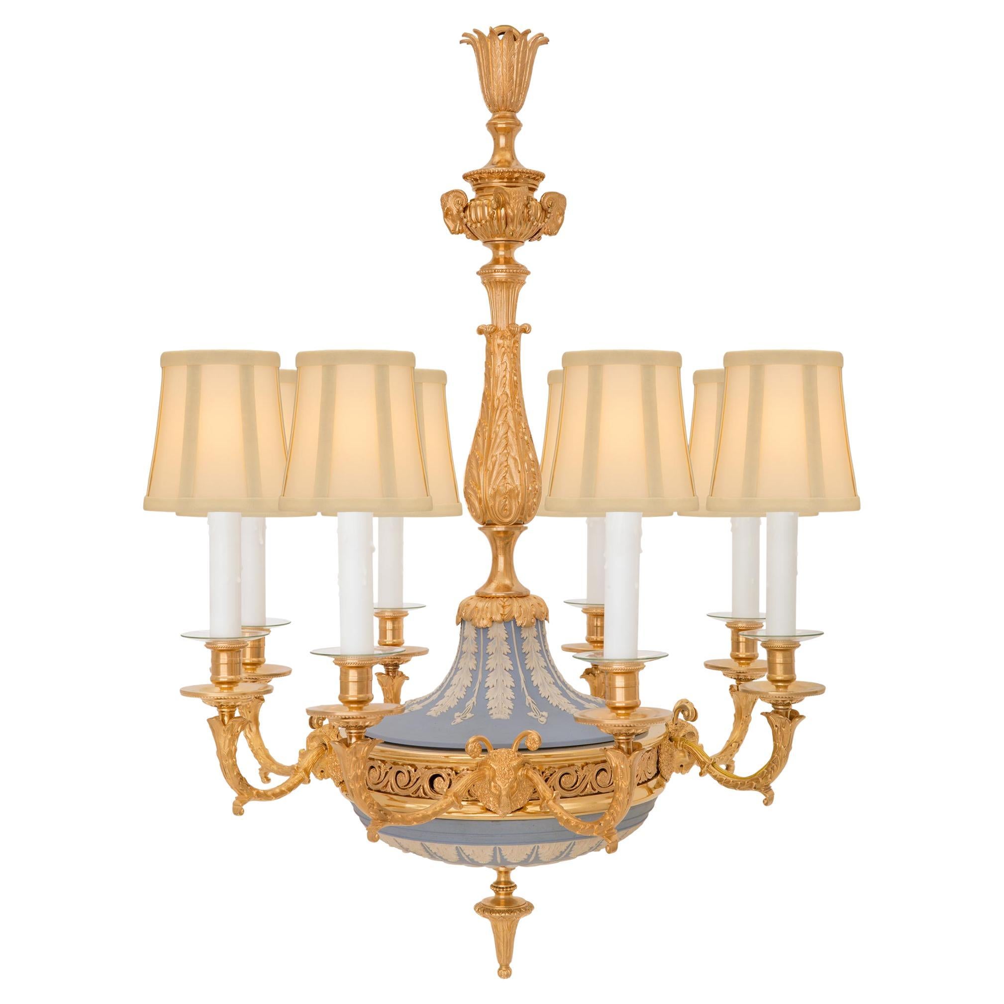 French and English Collaboration 19th Century Louis XVI St. Chandelier