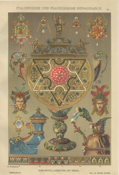 French and Italian Renaissance Ornament Prints by H. Dolmetsch, 1887, Set of 4