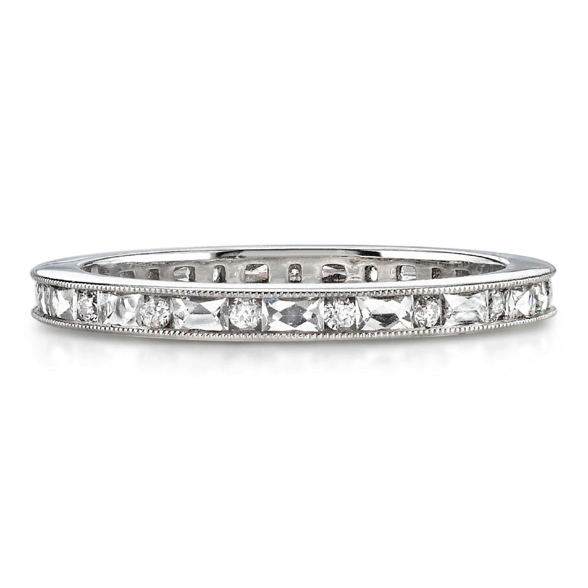 For Sale:  Handcrafted Paige Old European/French Cut Diamond Eternity Band by Single Stone 2