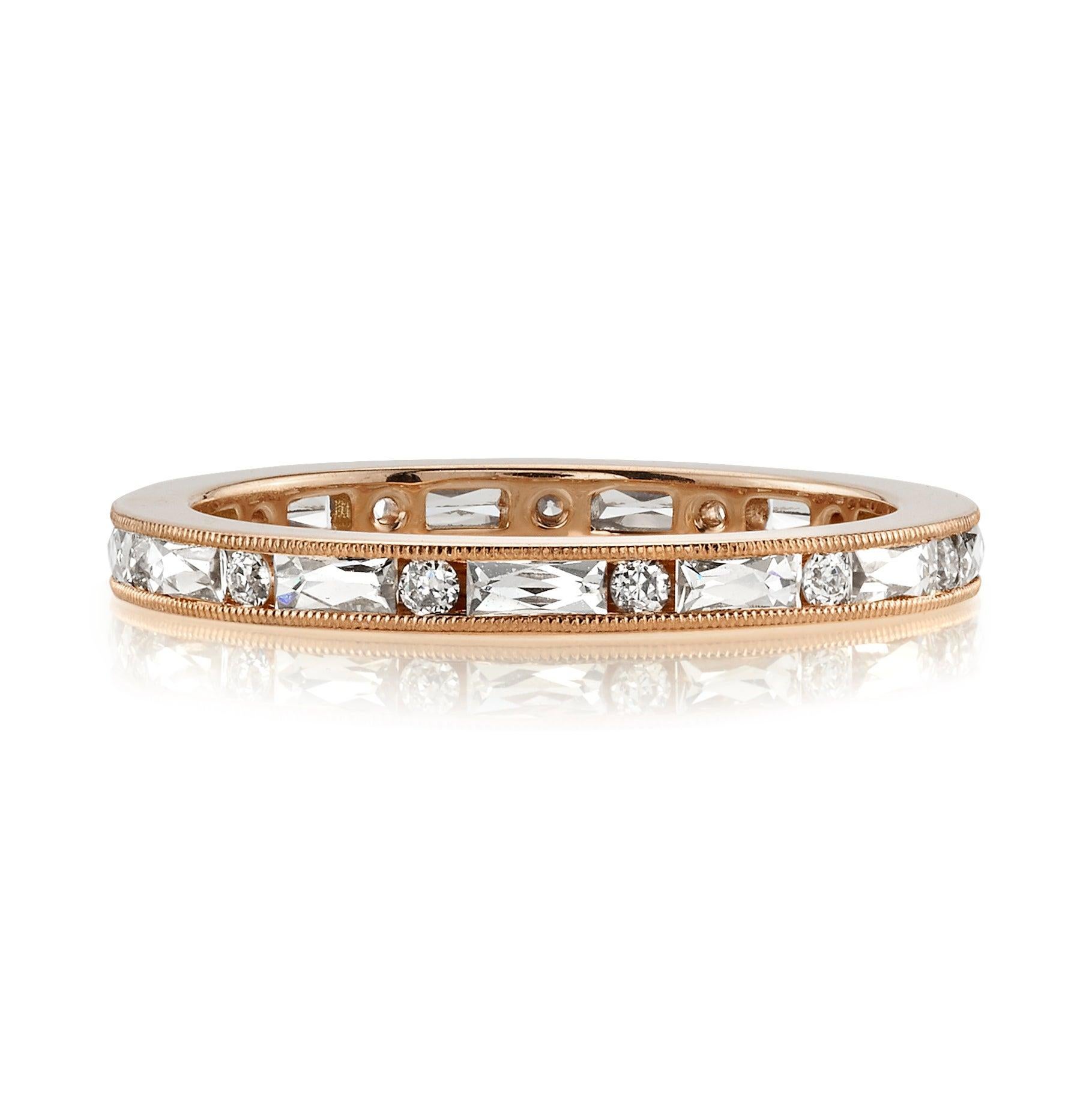 For Sale:  Handcrafted Paige Old European/French Cut Diamond Eternity Band by Single Stone 3