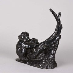 French Animalier Bronze Study "Deux Singes" by Irenee Rochard