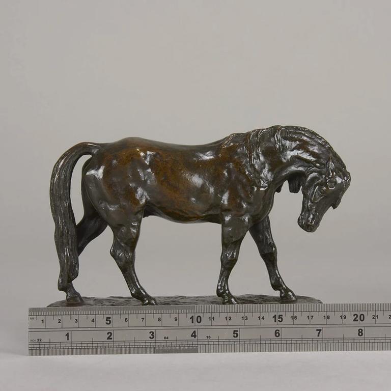 Französische Tierleder-Bronzestudie mit dem Titel „Cheval Debout“ von Isidore Bonheur im Angebot 4