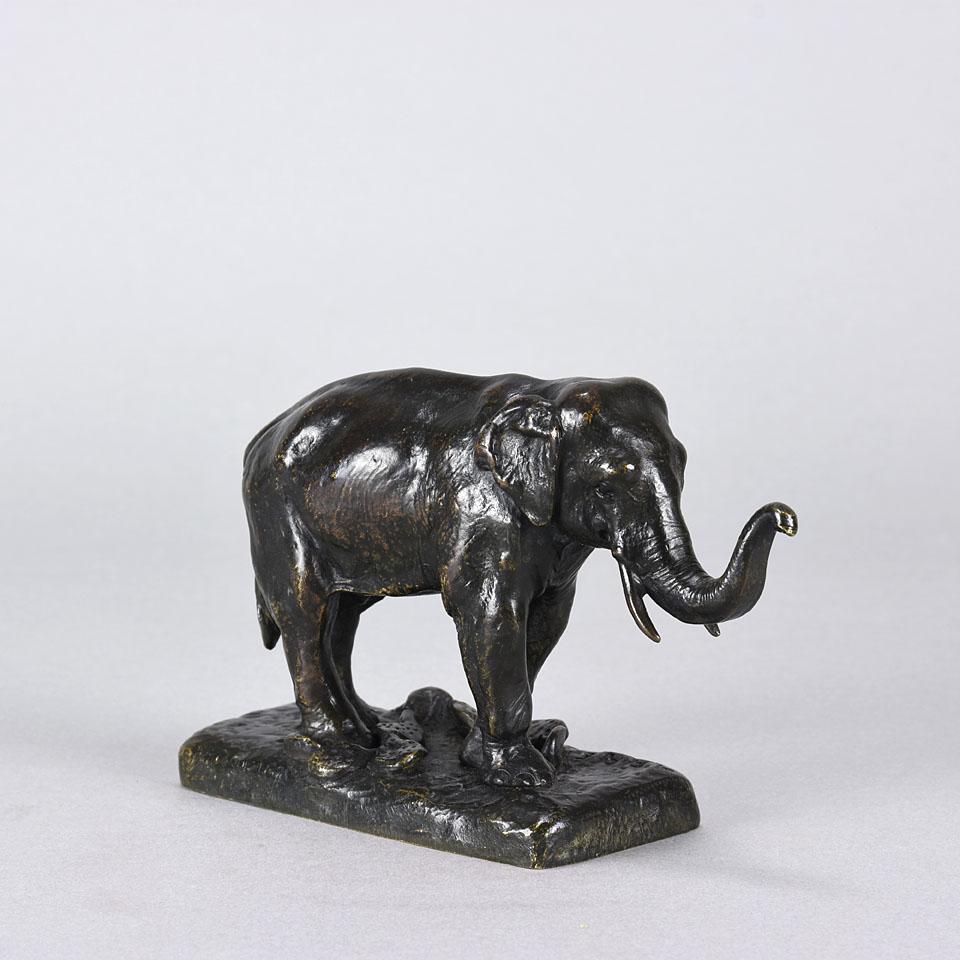Other French Animalier Bronze Study of a Standing Elephant by Alfred Barye