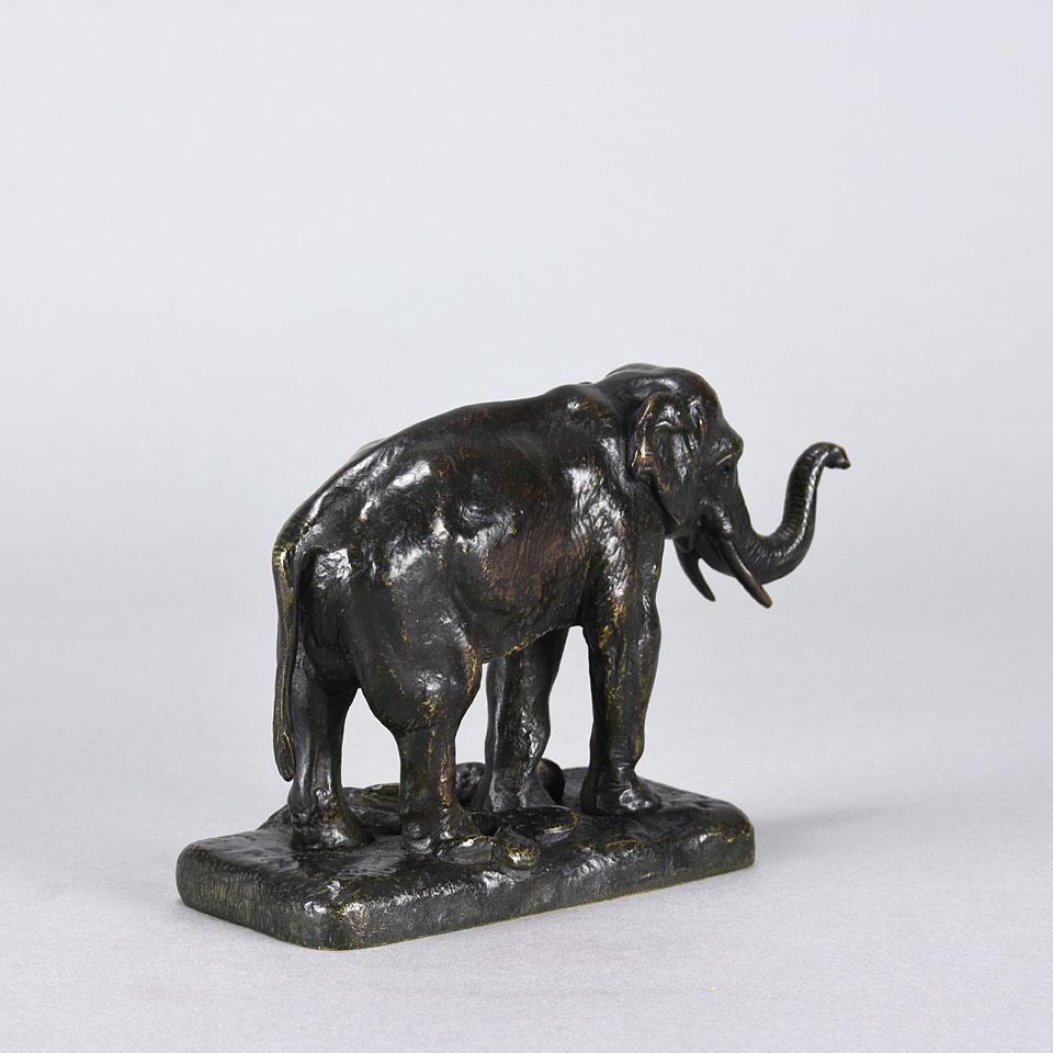 French Animalier Bronze Study of a Standing Elephant by Alfred Barye In Excellent Condition In London, GB