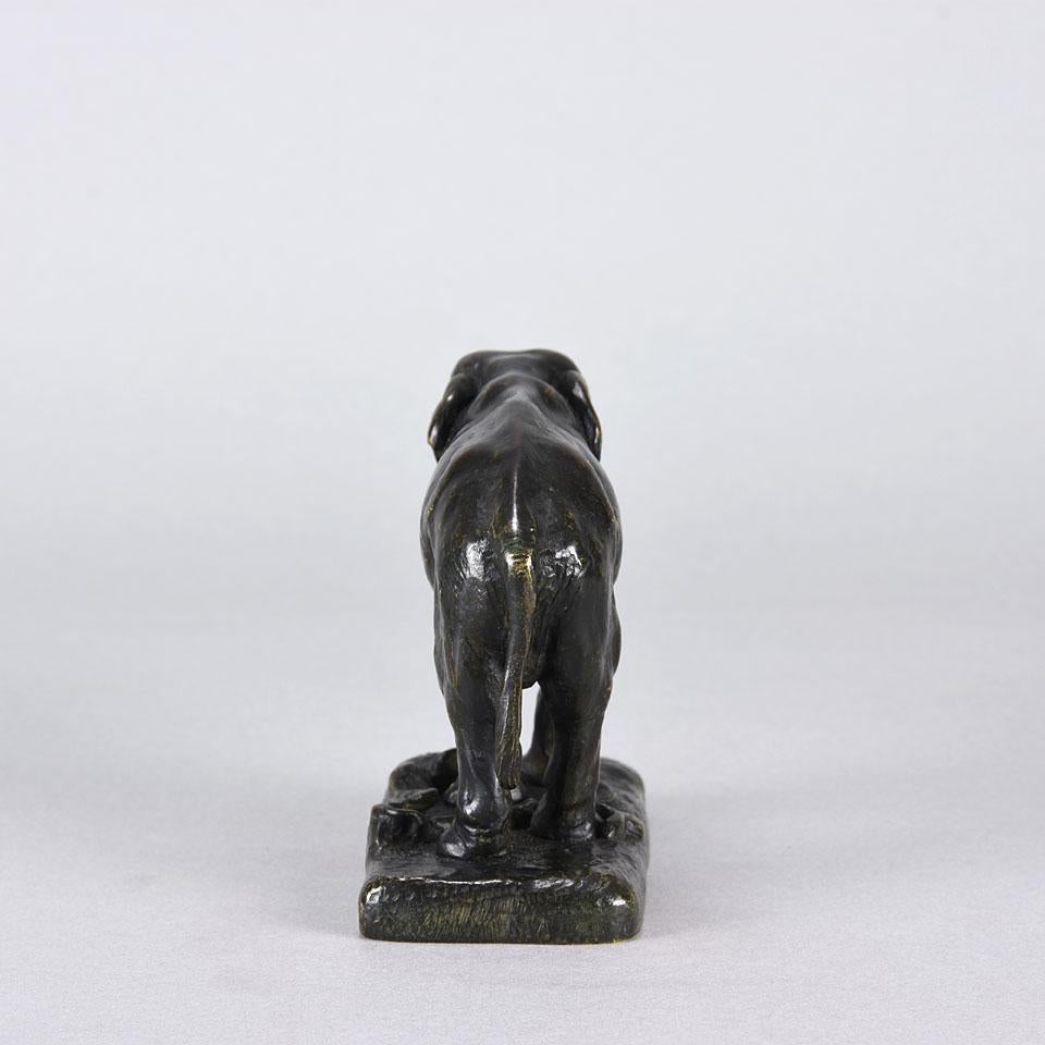 Mid-19th Century French Animalier Bronze Study of a Standing Elephant by Alfred Barye