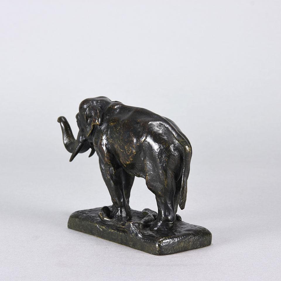 French Animalier Bronze Study of a Standing Elephant by Alfred Barye 1
