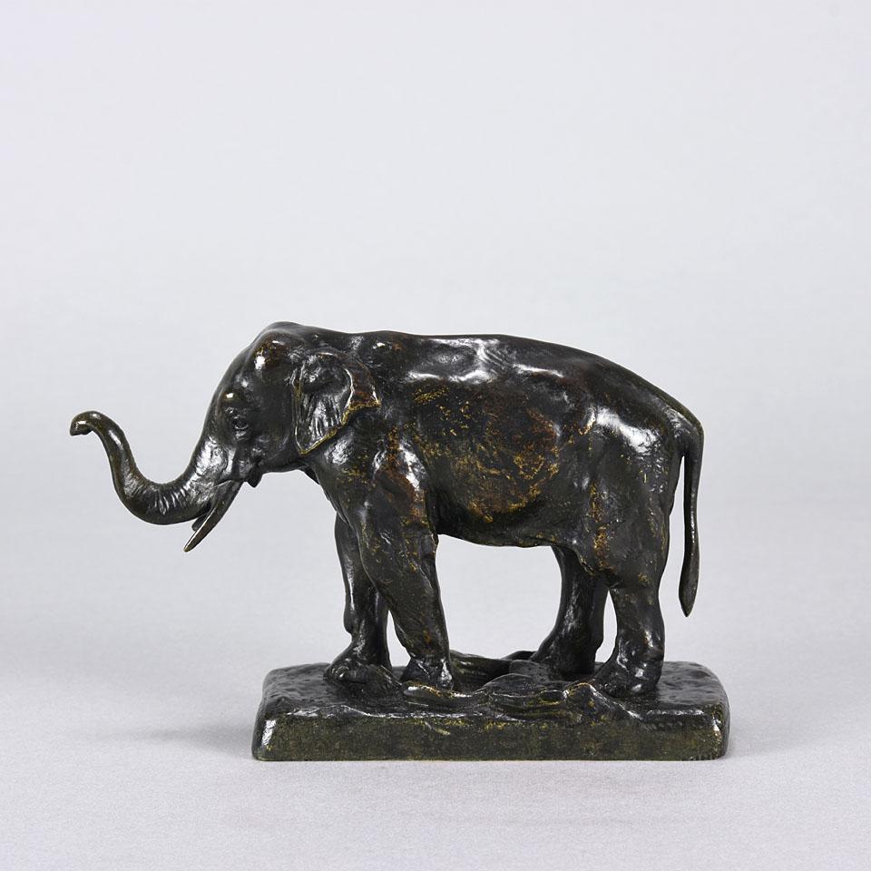 French Animalier Bronze Study of a Standing Elephant by Alfred Barye 2