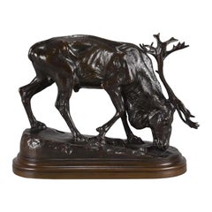 French Animalier Bronze Study 'Reindeer' by Isidore Bonheur