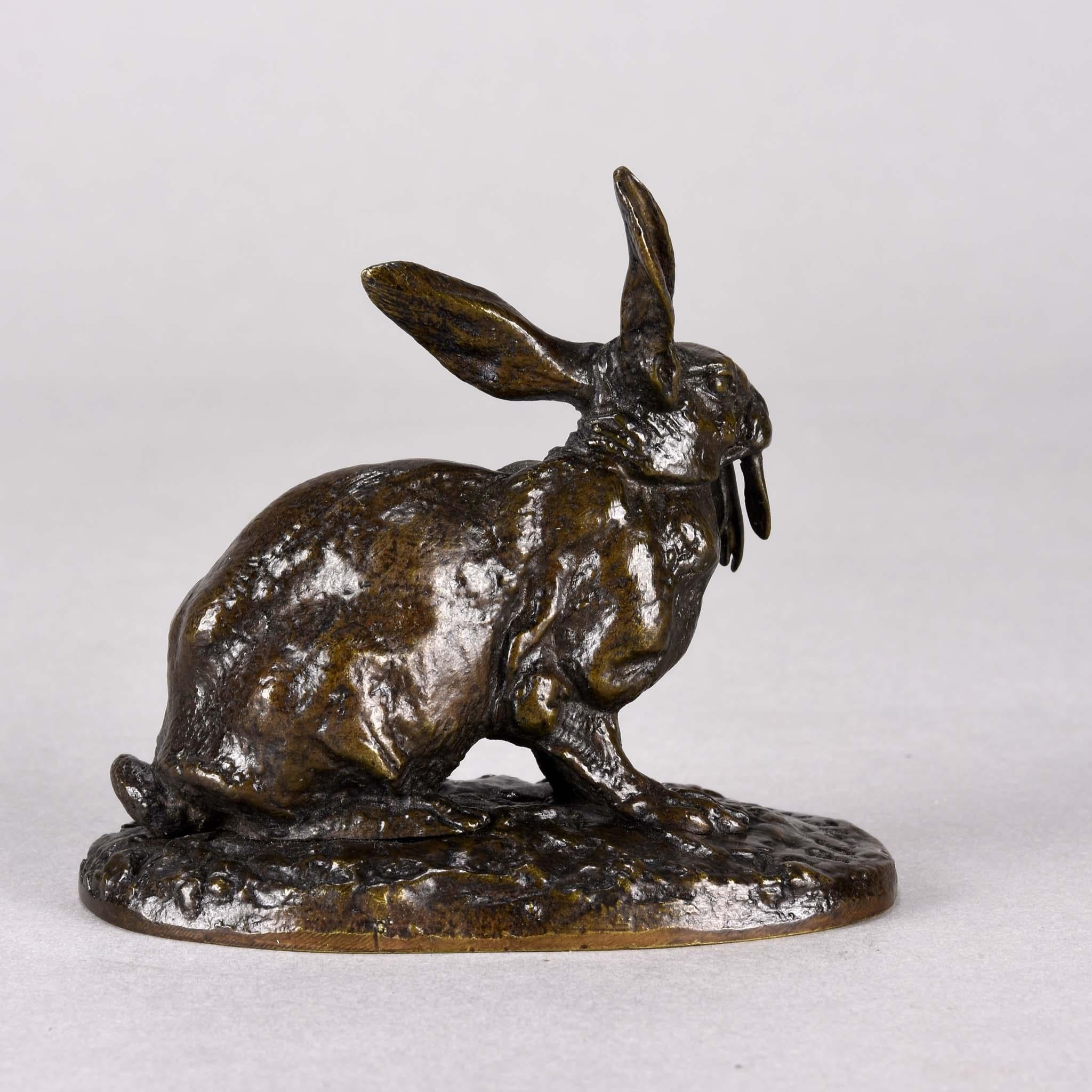 Other French Animalier Bronze Studyu Repos' by Pierre Jules Mêne Entitled 'Lapin a