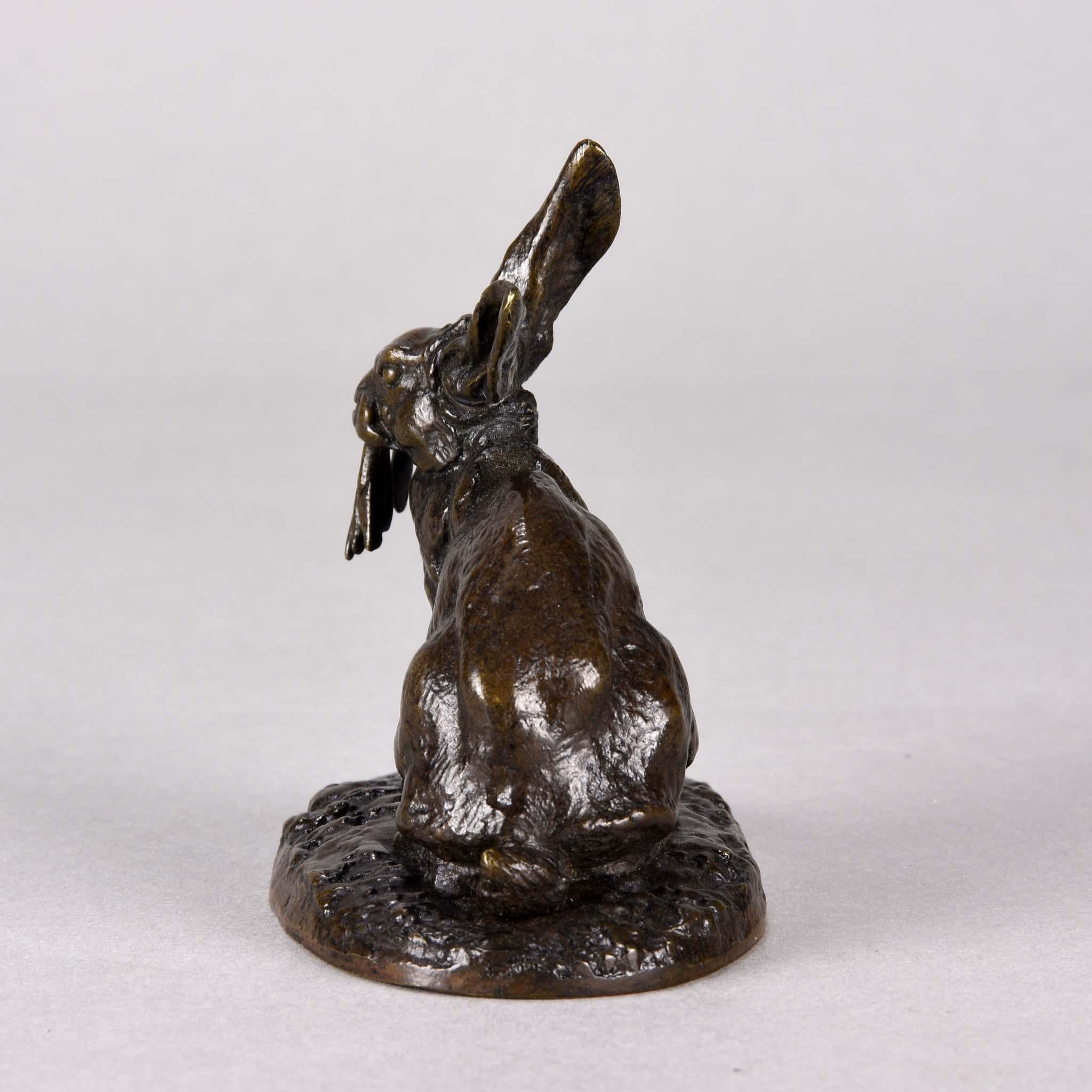 French Animalier Bronze Studyu Repos' by Pierre Jules Mêne Entitled 'Lapin a In Good Condition In London, GB