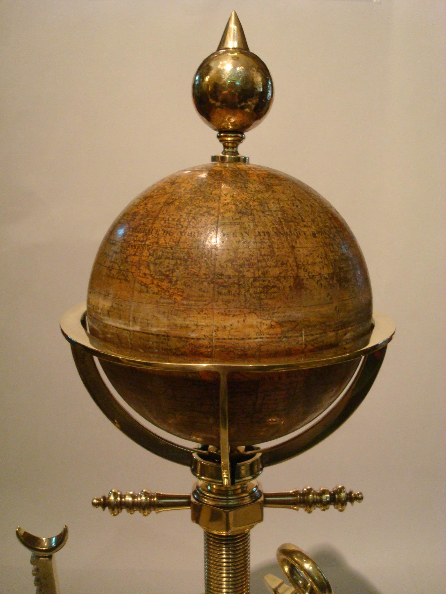 Französische animierte Industrie-Tischuhr:: Barometer mit drehbarem Globus:: um 1880 9