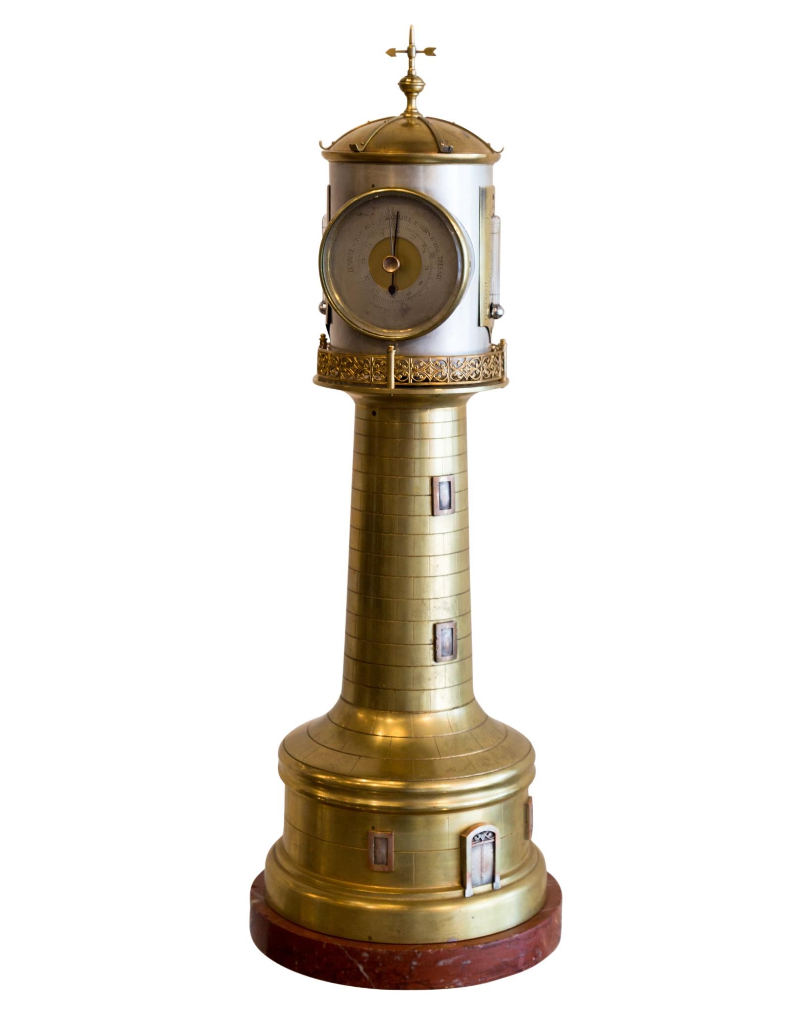 French Animated Industrial Lighthouse Clock by Guilmet, circa 1880 In Good Condition In Aspen, CO