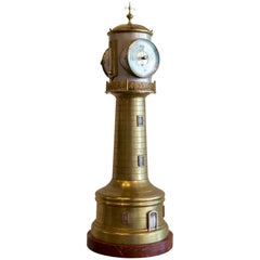 Antique French Animated Industrial Lighthouse Clock by Guilmet, circa 1880