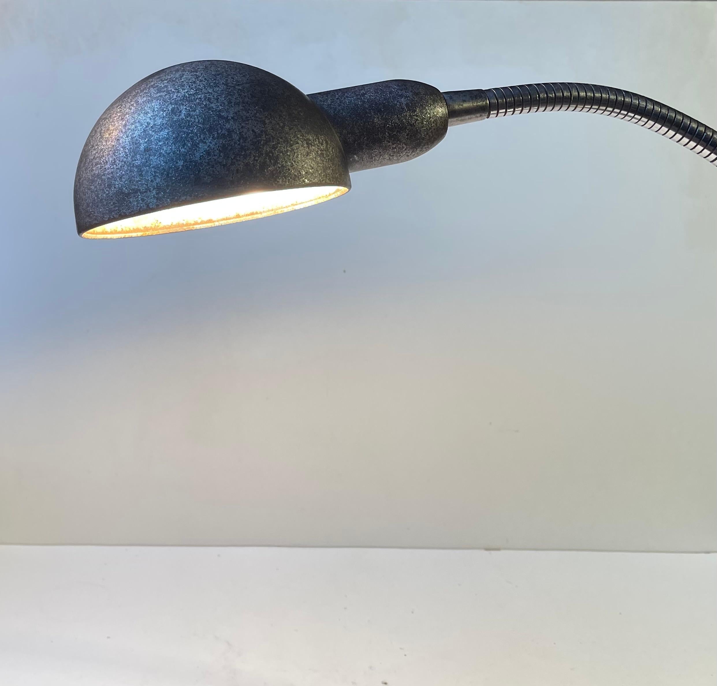French Anthracite Grey Industrial Bauhaus Desk Lamp by Jumo, 1940s In Fair Condition For Sale In Esbjerg, DK