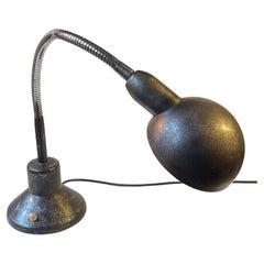 French Anthracite Grey Industrial Bauhaus Desk Lamp by Jumo, 1940s