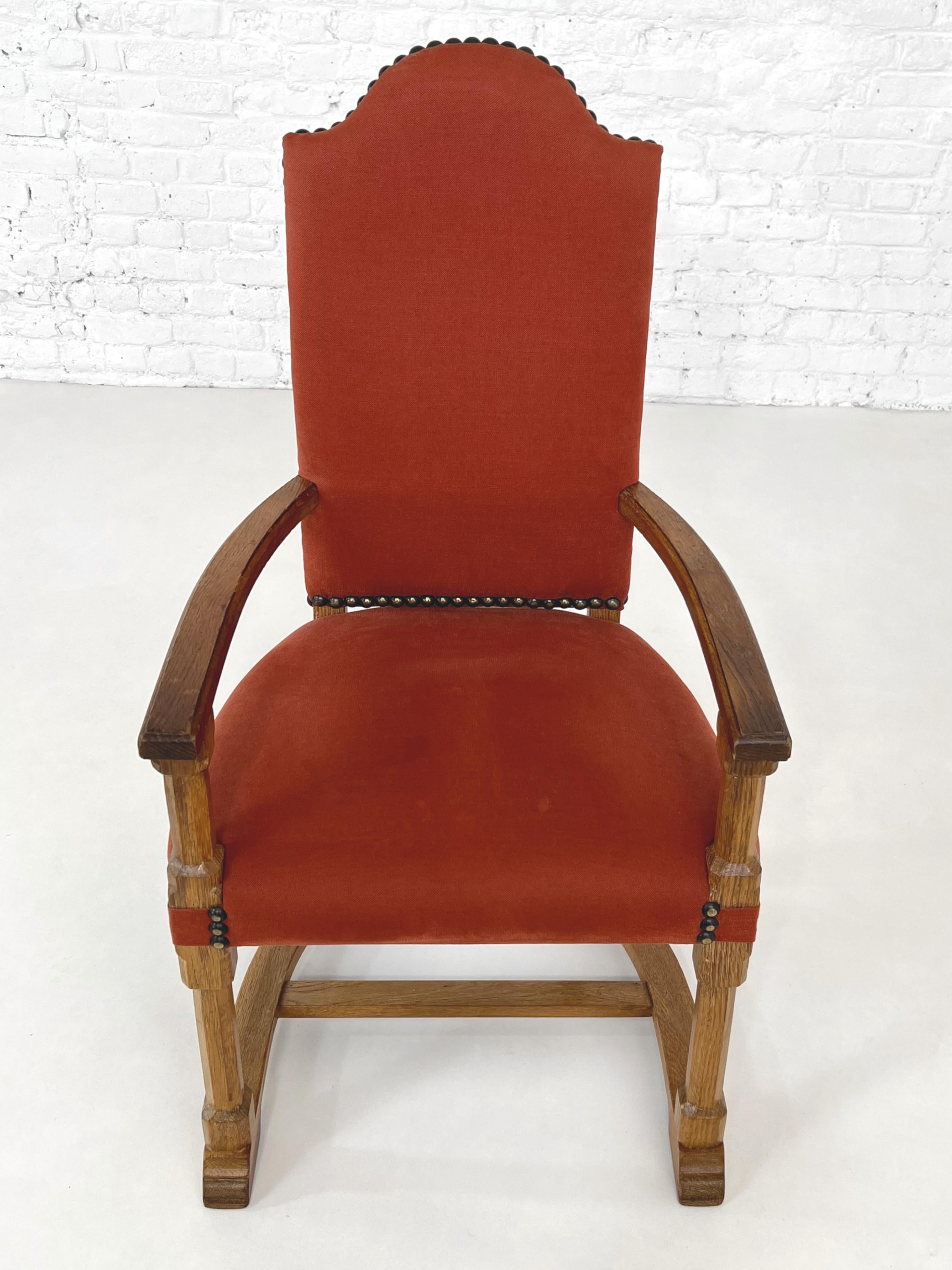 Französisches antikes Holz- und Stoff-Set im Louis-XIII-Stil aus 8 Stühlen im Angebot 5