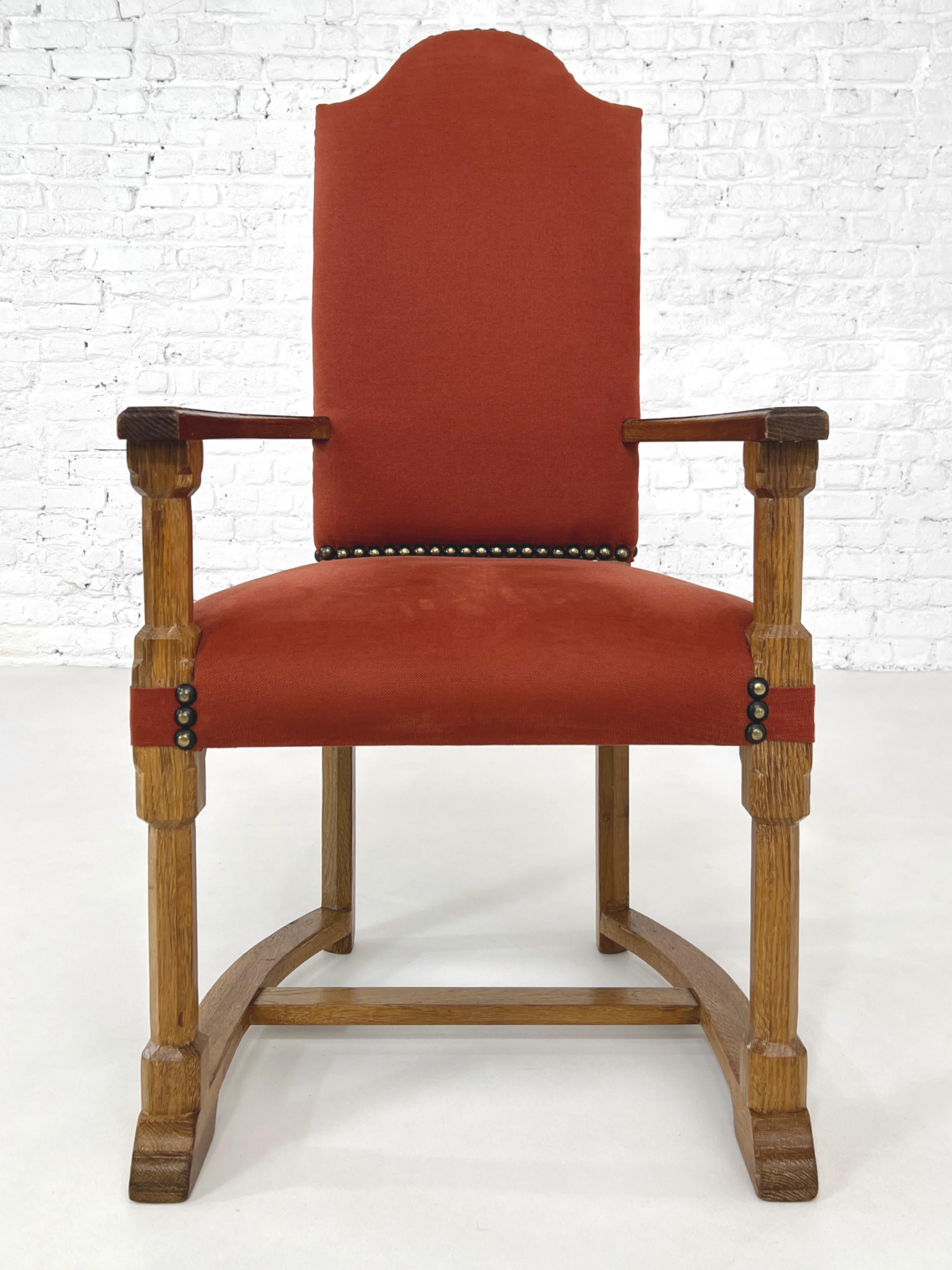 Französisches antikes Holz- und Stoff-Set im Louis-XIII-Stil aus 8 Stühlen im Angebot 6