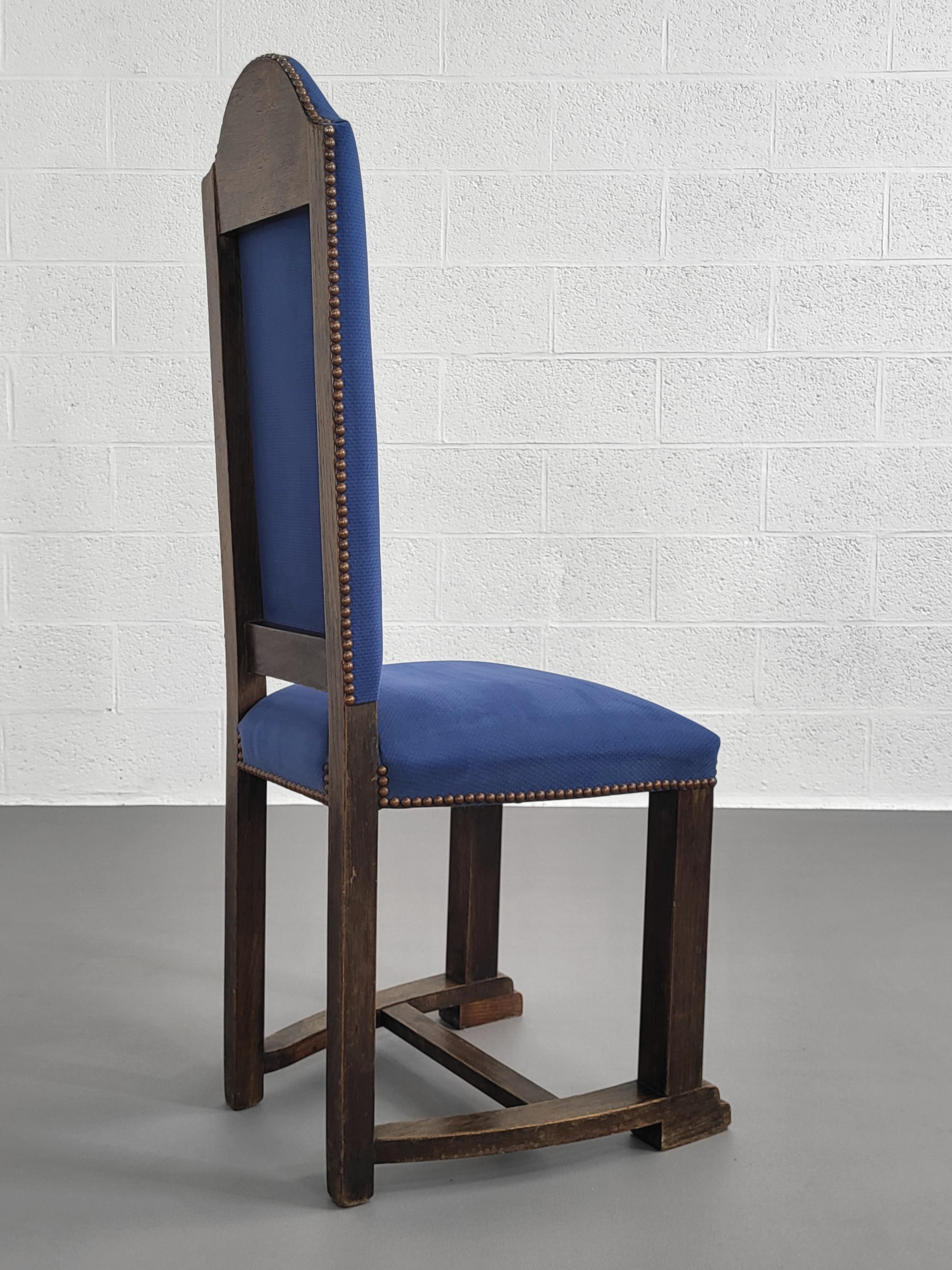 Französisches antikes Holz- und Stoff-Set im Louis-XIII-Stil aus 8 Stühlen im Angebot 2