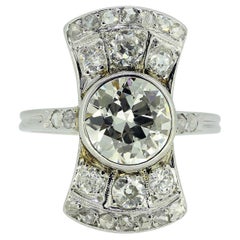 Antiker französischer antiker 1,40 Diamant-Cluster-Ring mit Übergangsschliff
