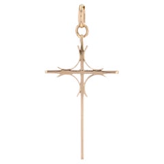 French Antique 18 Karat Rose Gold Openwork Cross French Vintage 18 Karat Rose Gold Openwork Cross