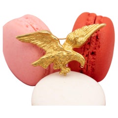 Antique French - Spilla con aquila volante in oro 18 ct.