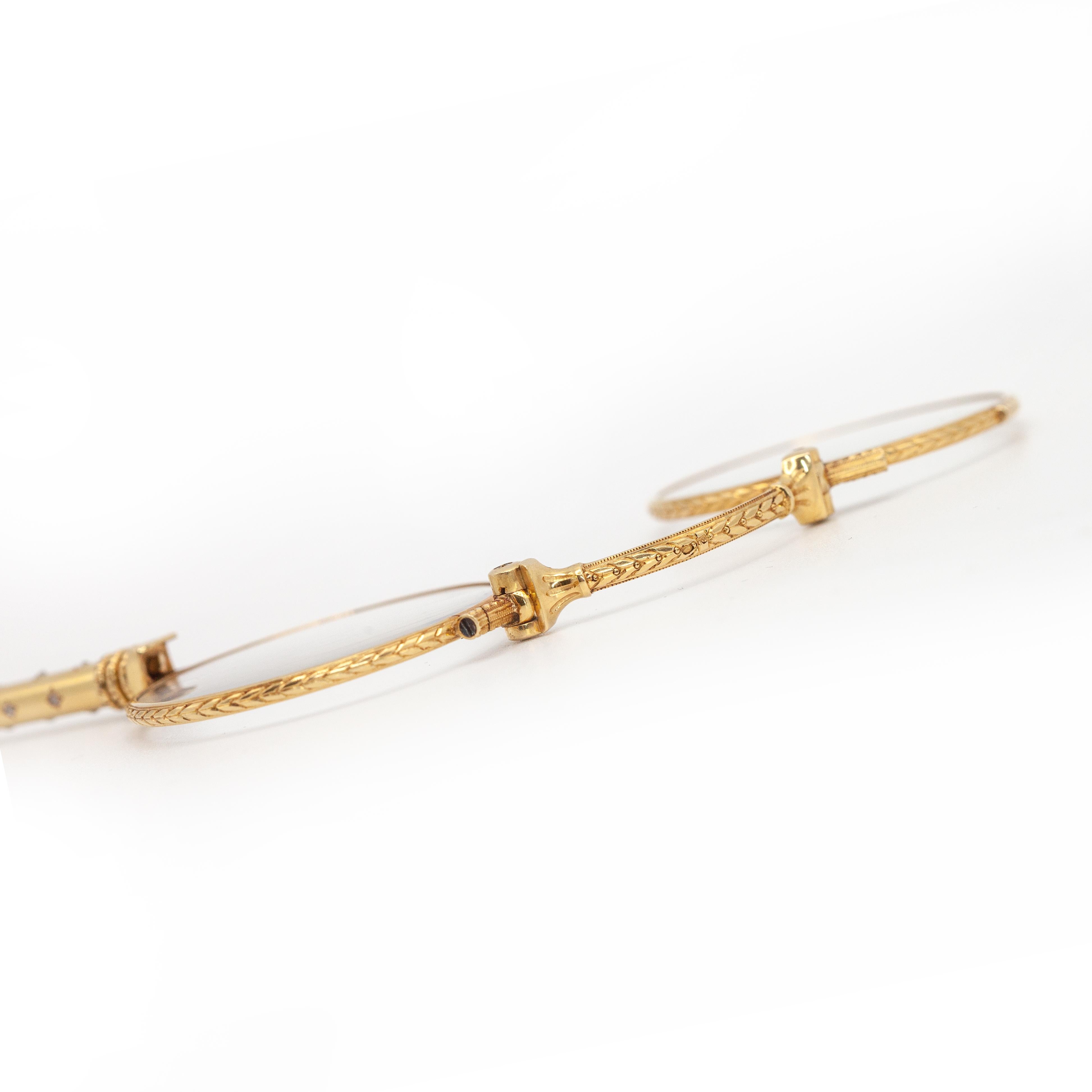 French Antique 18K Yellow Gold Diamond Lorgnette Pendant 6