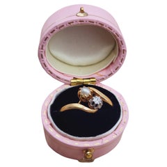 FRENCH Edwardianischer Ring aus 18 Karat Gold und Platin mit Perlen und Diamanten