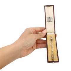 FRENCH Antique 18kt gold Stick Pin with Diamonds, Rubies and Sapphires