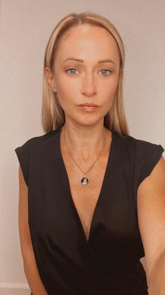 French Antique 1920’s Limoges 18ct Gold & Pearl Lady Portrait Pendant