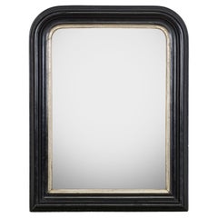 Antique C.I.C. petit miroir noir et doré de style Napoléon III