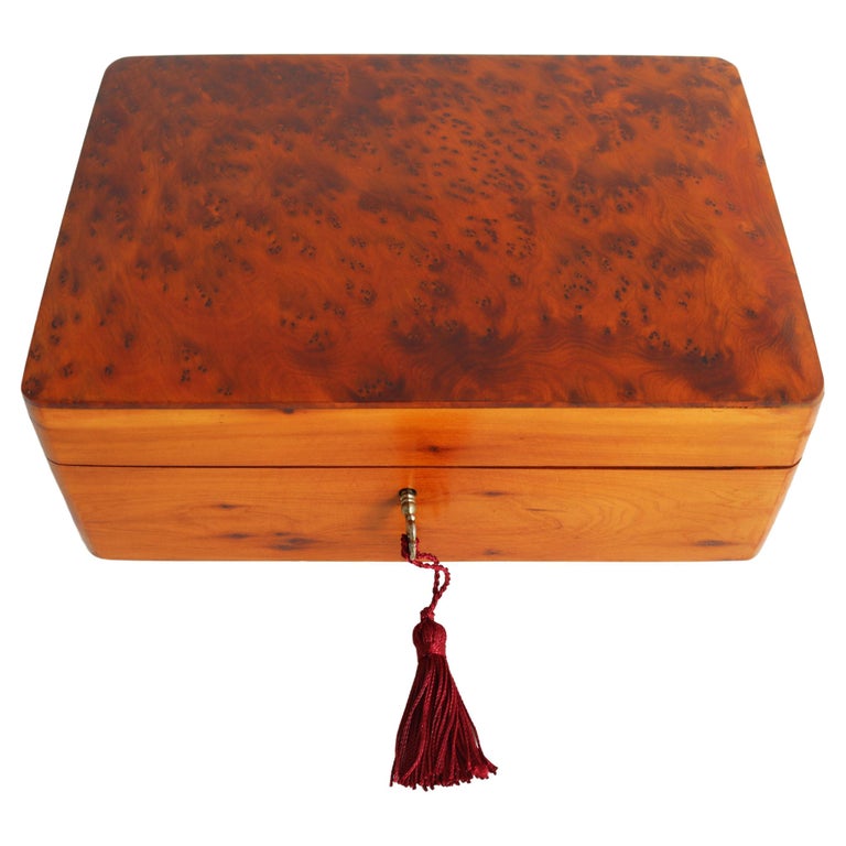 Grande Boîte Ancienne En Ronce De Noyer Napoléon III - Marquetée - Modèle 674004 - Occasion Bon état