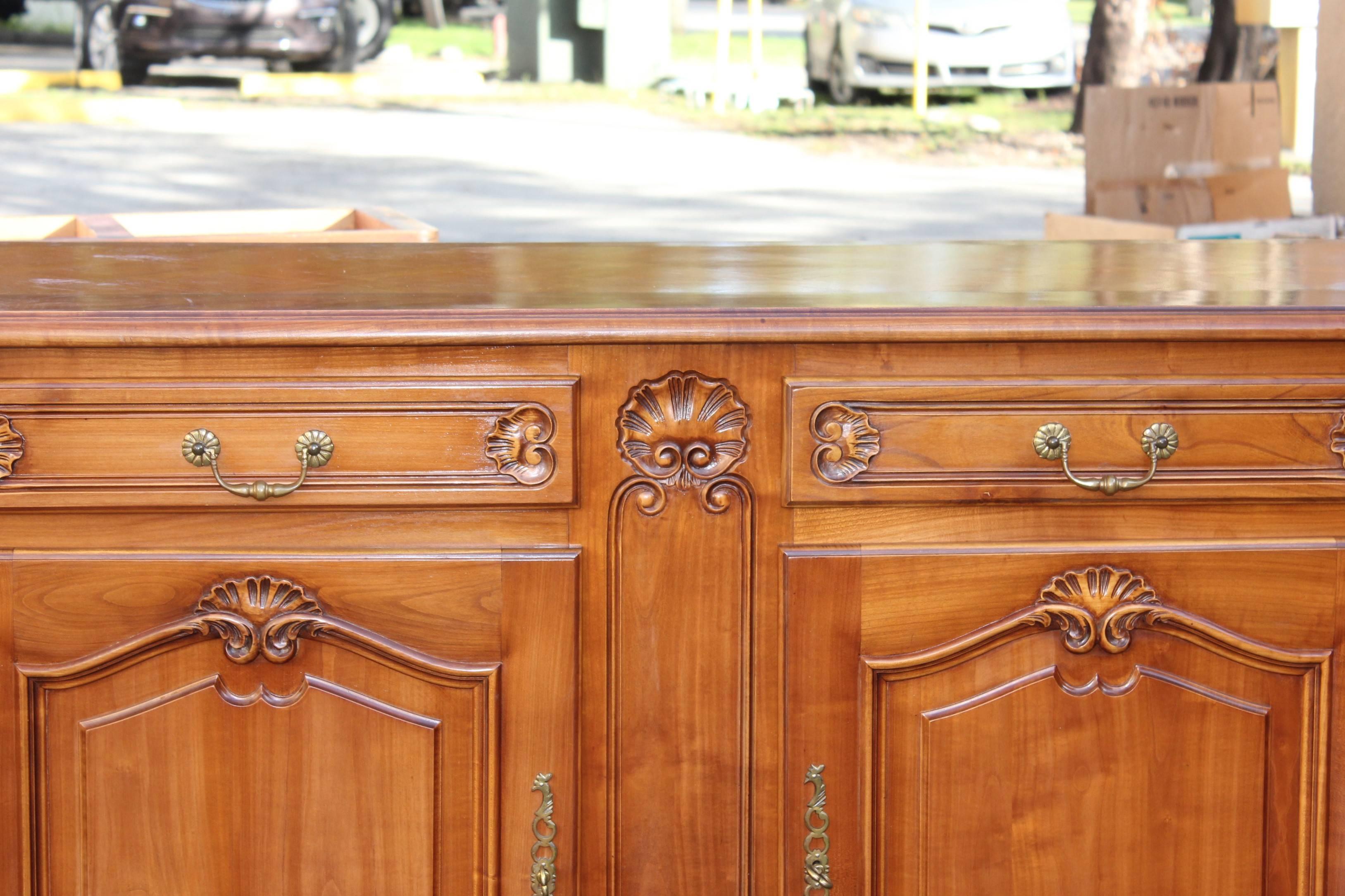 Early 20th Century French Antique 19th Century Provencal Louis XV Sideboard or Buffet Demilune