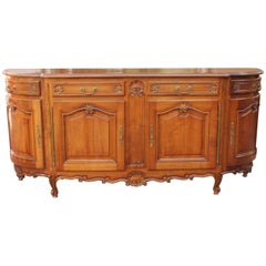French Antique 19th Century Provencal Louis XV Sideboard or Buffet Demilune