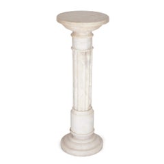 French Antique Alabaster Pedestal