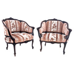 French antique armchairs from around 1890. After renovation.