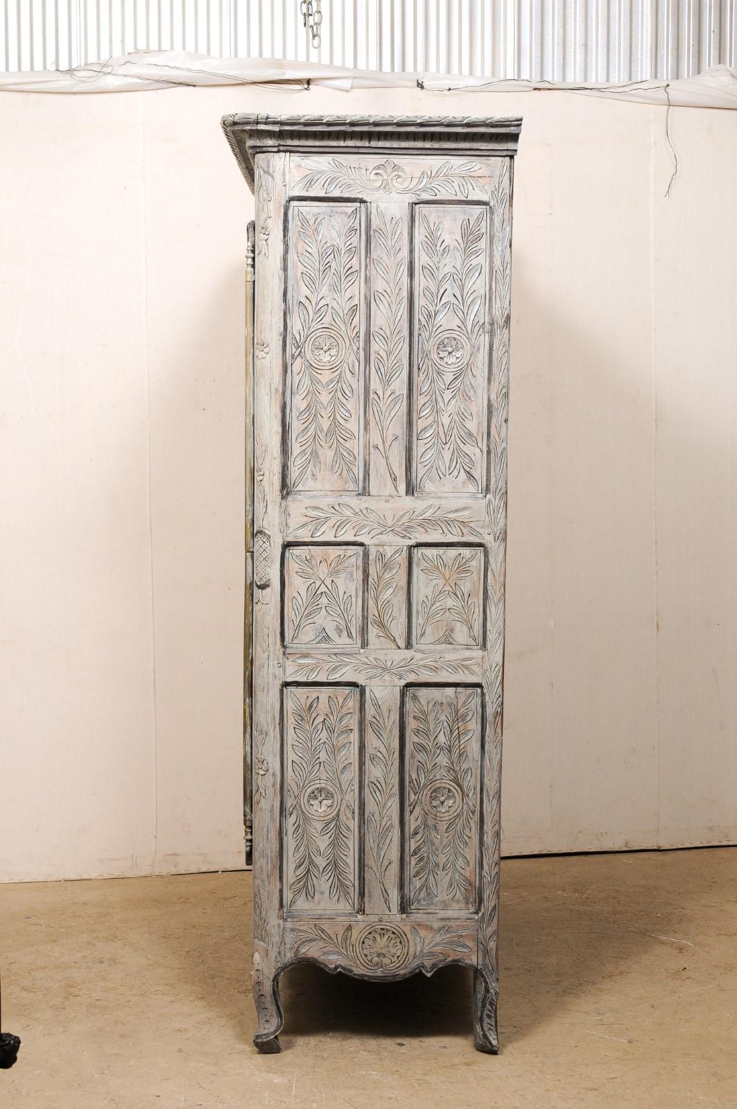 French Antique Armoire Cabinet w/Beautifully-Carved Neoclassical Embellishments 3