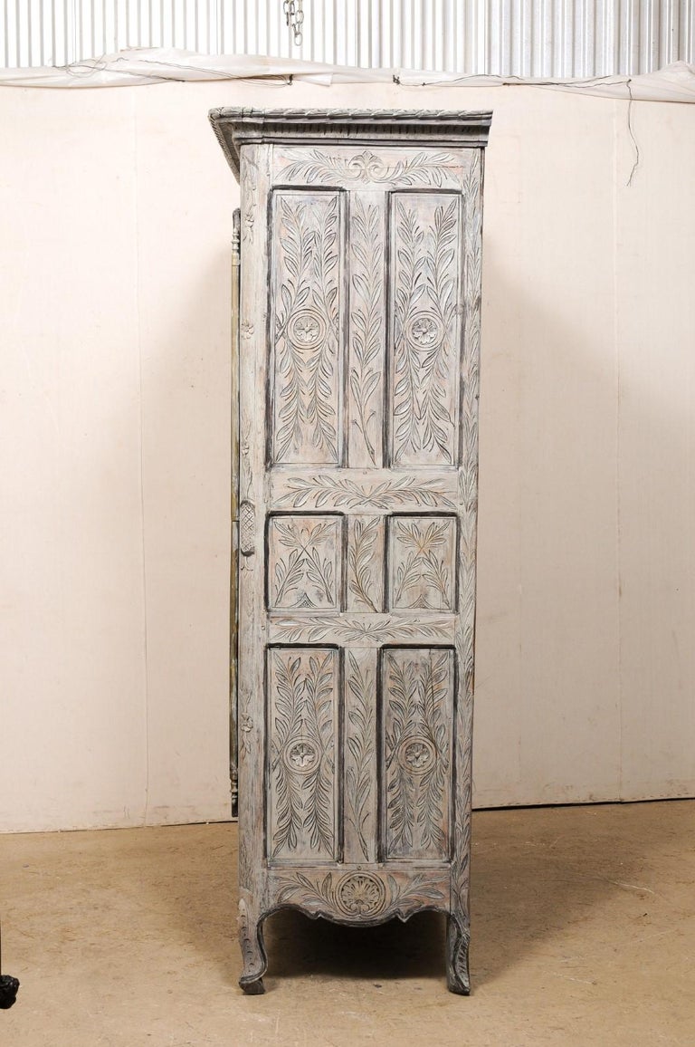 French Antique Armoire Cabinet w/Beautifully-Carved Neoclassical Embellishments For Sale 6