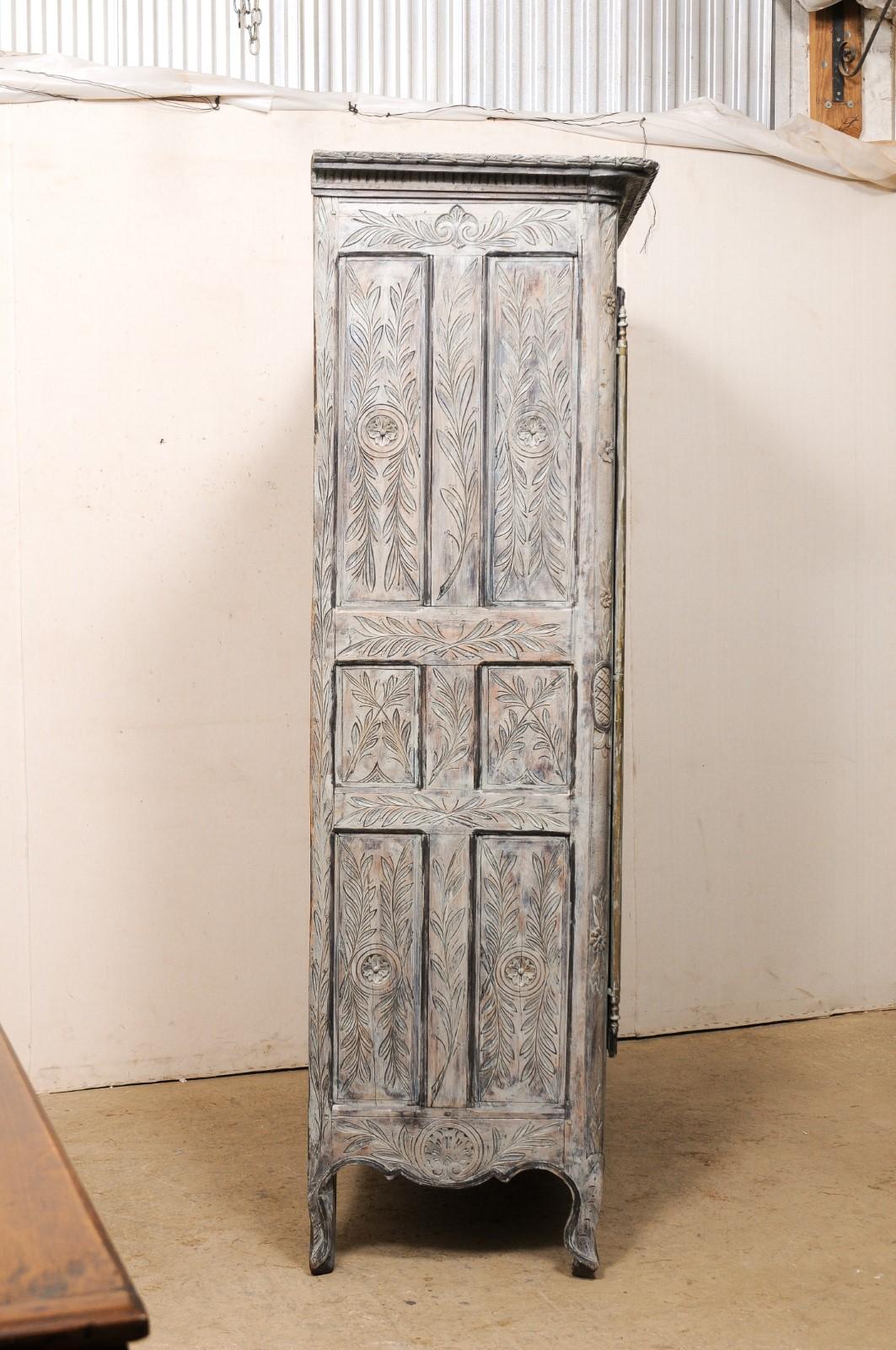 19th Century French Antique Armoire Cabinet w/Beautifully-Carved Neoclassical Embellishments