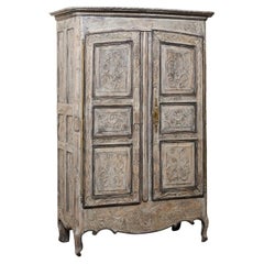 French Antique Armoire Cabinet w/Beautifully-Carved Neoclassical Embellishments