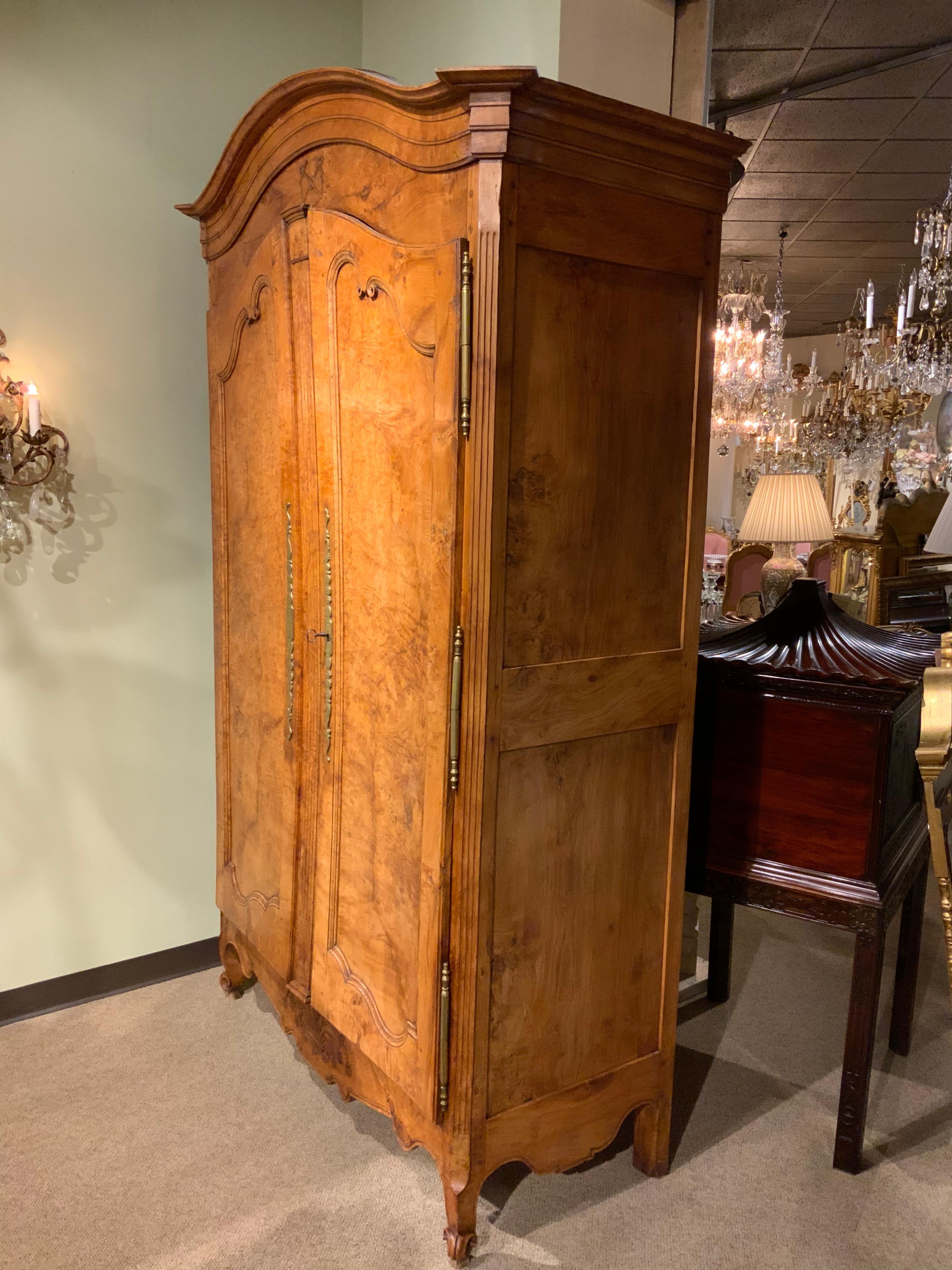 French Antique Armoire, Early 19th C., with 3 Shelves, Louis XV For Sale 1
