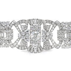 French Antique Art Deco Old Cut Diamond Platinum Bracelet, Circa 1920s
