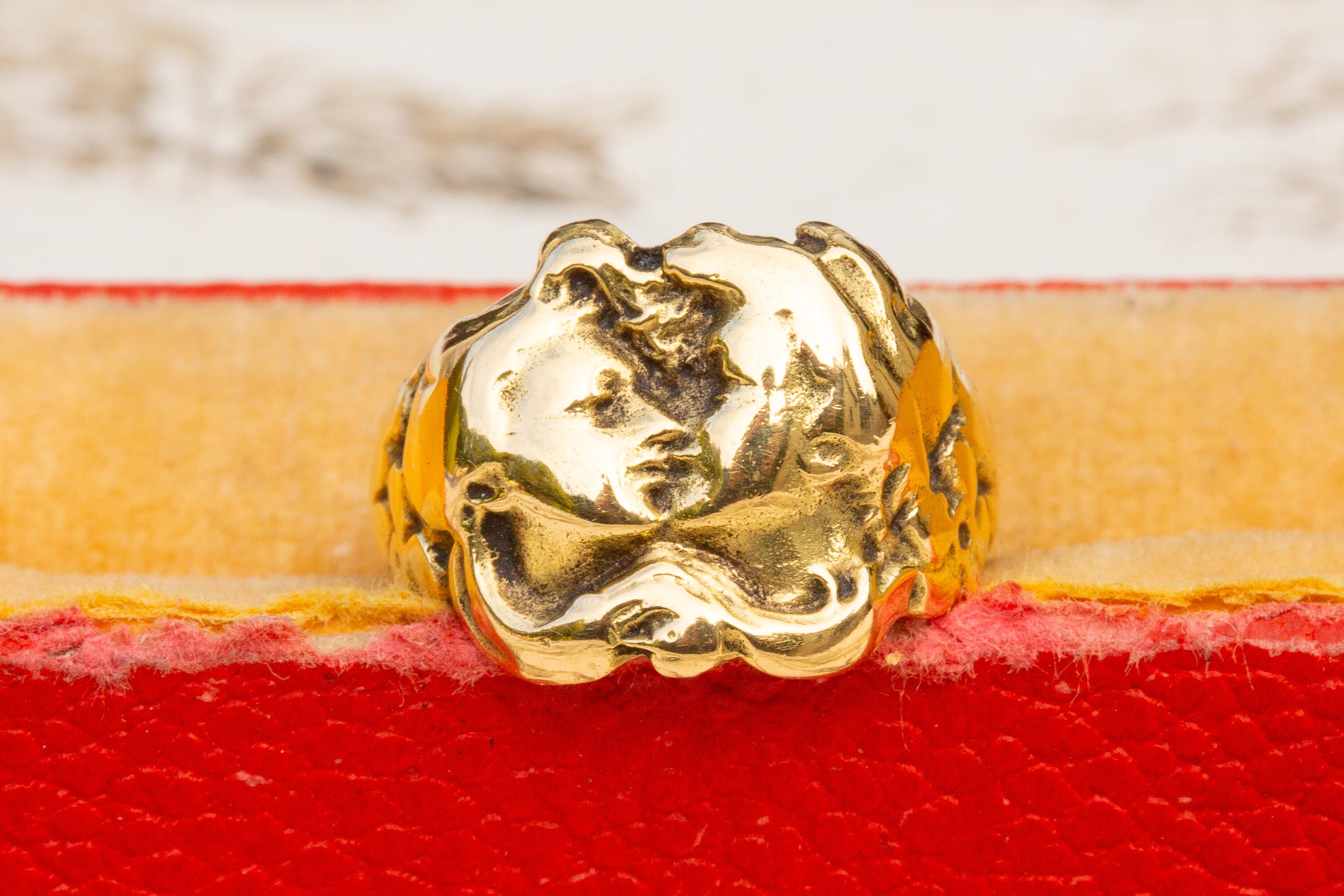  French Antique Art Nouveau 18K Gold Ethereal Figural Kissing Ring c.1910 7