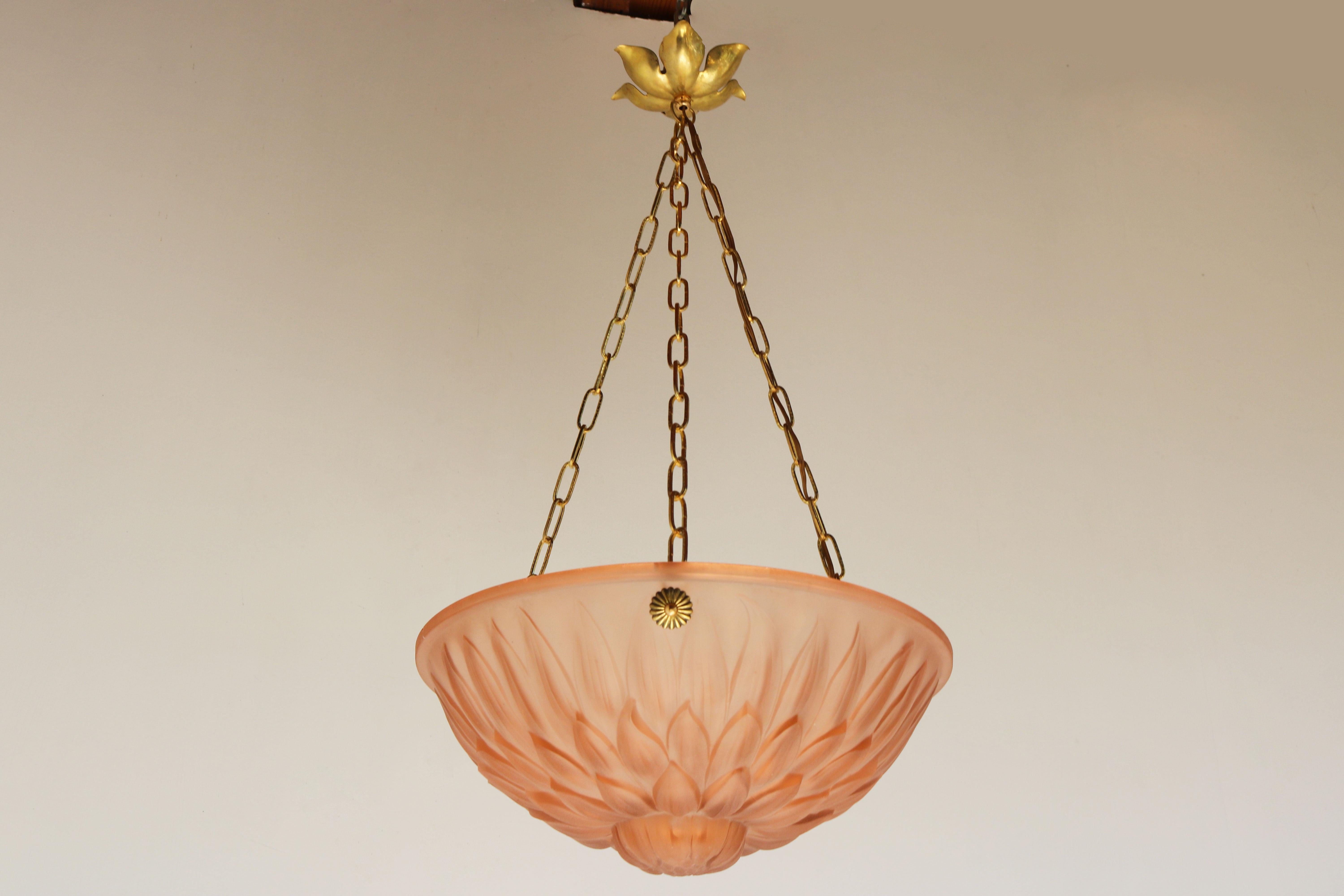 Art nouveau Lampe à suspension florale Art Nouveau/Art Déco, 1920  en vente