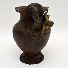 French Antique Art Nouveau Bronze Urn