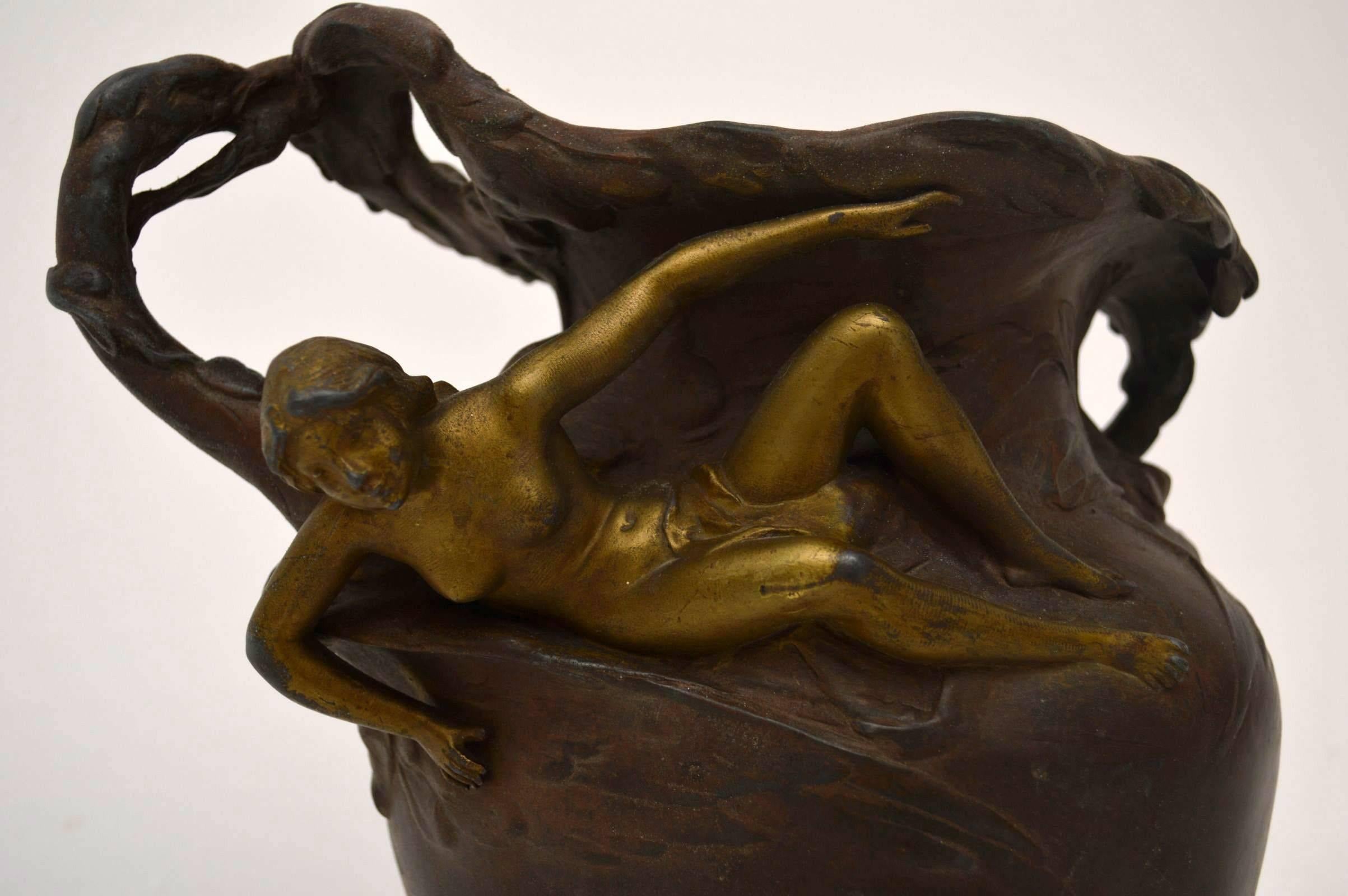 French Antique Art Nouveau Bronze Urn 4