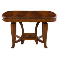 French Antique Art Nouveau Carved Walnut Dining Table