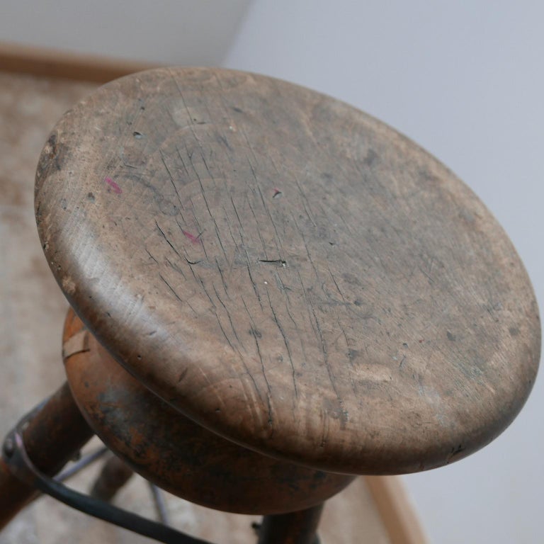 French Antique Artist Wooden Adjustable Stool For Sale at 1stDibs ...